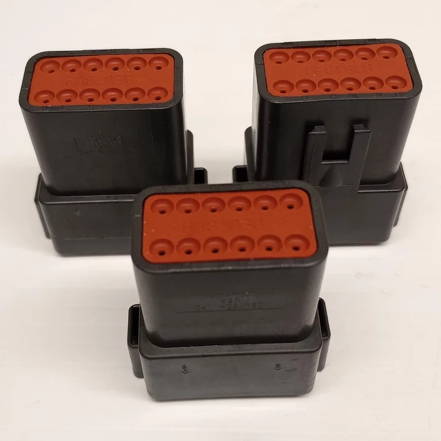 TE Connectivity 571-DT04-12PB Black 12 Way Receptacle (Pack Of 3)