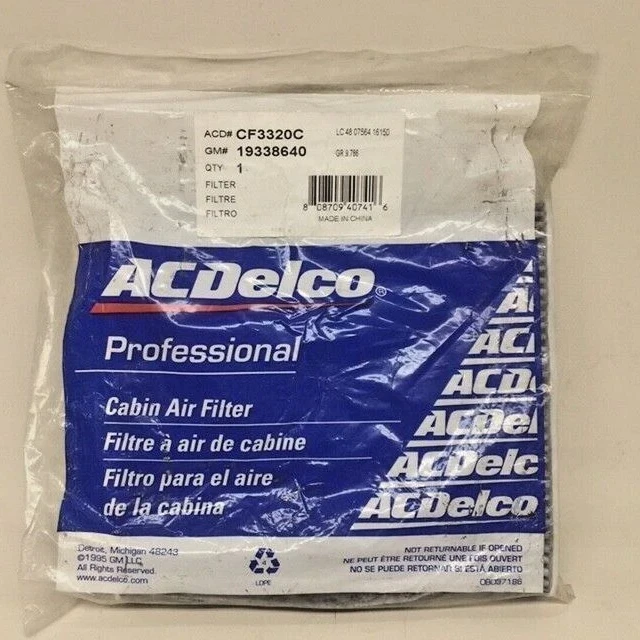 ACDelco CF3320C Cabin Air Filter GM 19338640