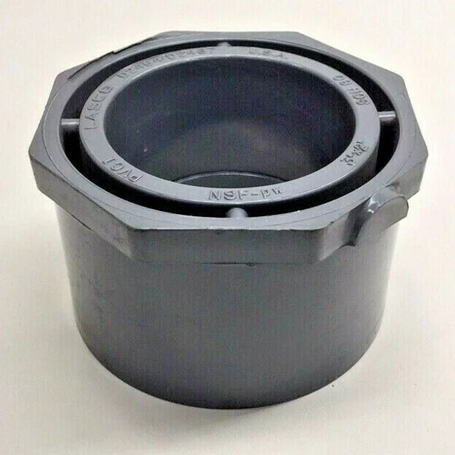 Lasco 9837-338 Reducer Bushing 3"x2" SP x Slip SCH80 D2464/D2467 PVCI 837-338