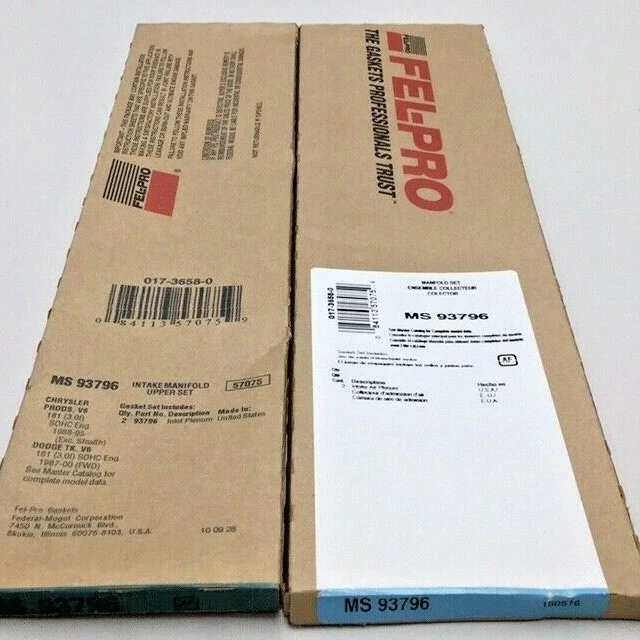 Fel-Pro MS 93796 Fuel Injection Plenum Gasket Set MS93796 (Pack of 2)