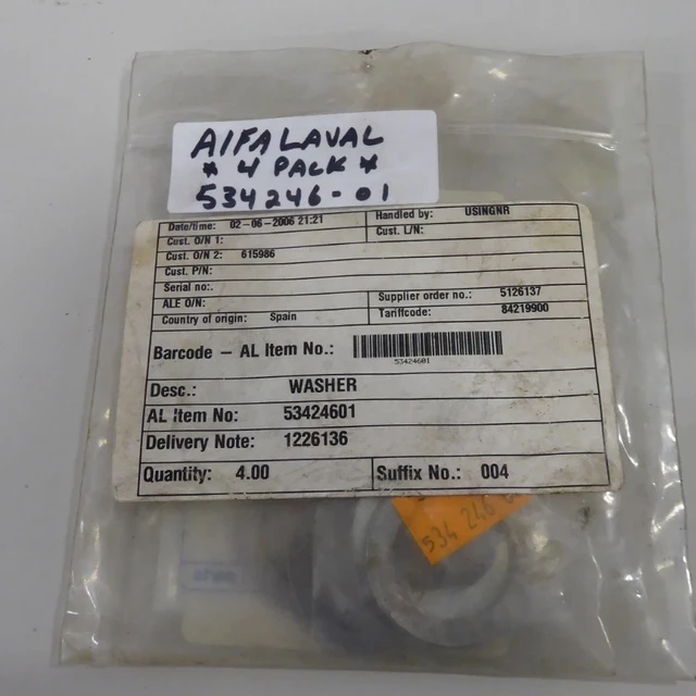 Alfa Laval 534246-01 Washer (Pack of 4) 53424601