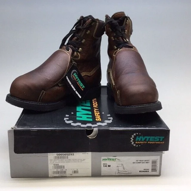 Hytest K04065 Safety Heat Work Boot Mens 14M Ext Metatarsal Guard 10" 04065