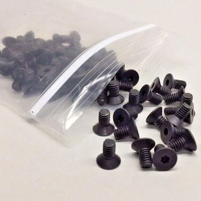 Cap Screw PF04008-70 Flat Socket Head M4-0.7 x 8 mm (Pack of 70) Black Plain