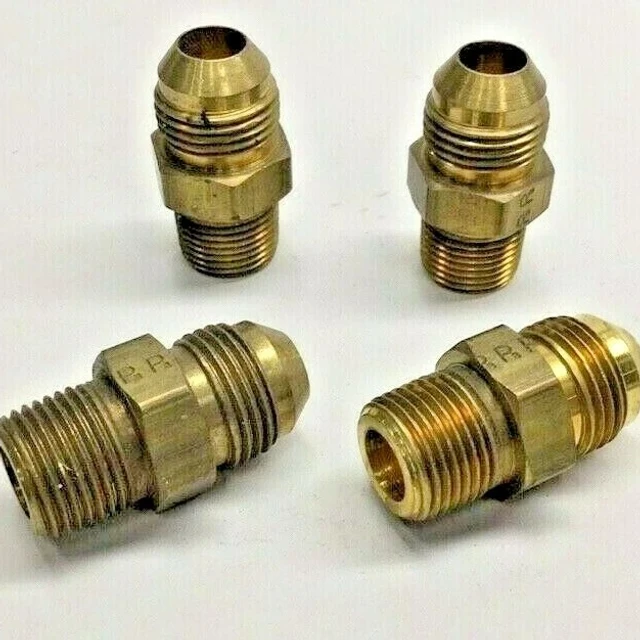 Fitting 648F08X06 Brass Connector 1/2" Flare Tube x 3/8" Pipe (Pack of 4) 48X8X6