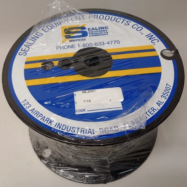 Sepco ML2001-7/16 Flexible Graphite Braided Packing 5lb 7/16" Aprox 56 Ft
