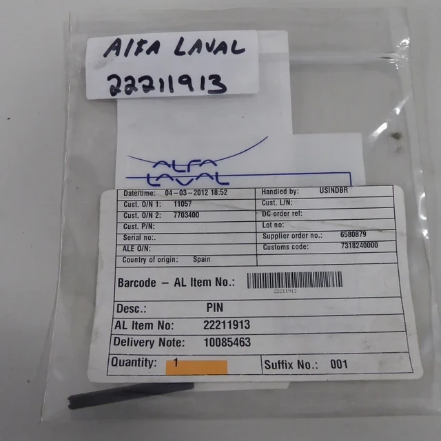 Alfa Laval 22211913 Roll Pin