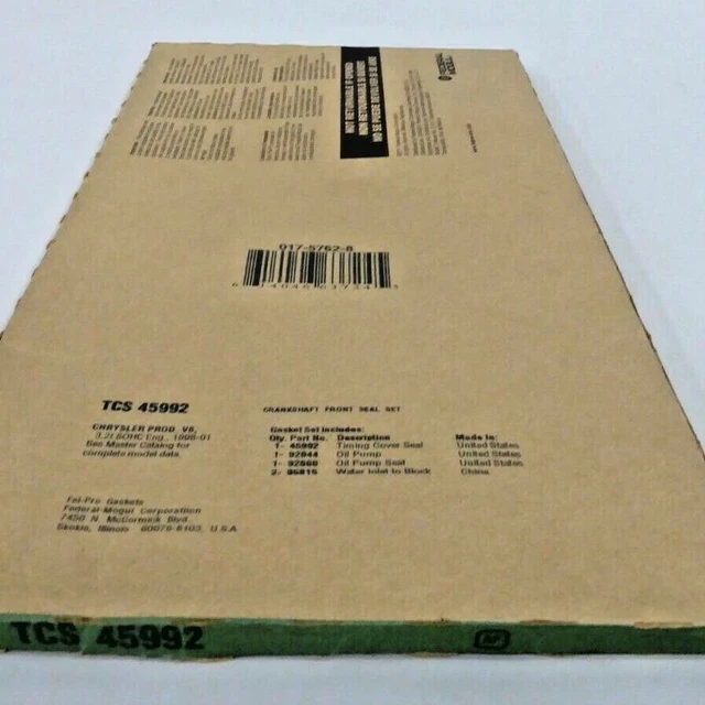 Fel-Pro TCS 45992 Engine Crankshaft Seal Kit Front