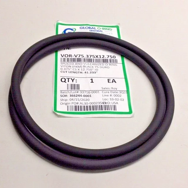 Global VOR-V75.375X12.750 O-Ring Black Viton FKM 75 DURO 0.375 x 12.75
