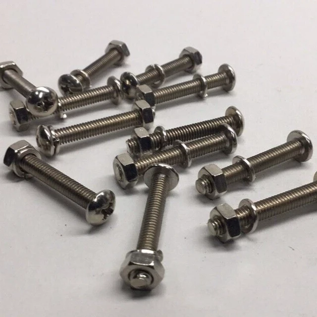 Machine Screw CNC04025-12 Phillips Head & nut M4-0.7 x 25 mm (Pack of 12) Zinc P