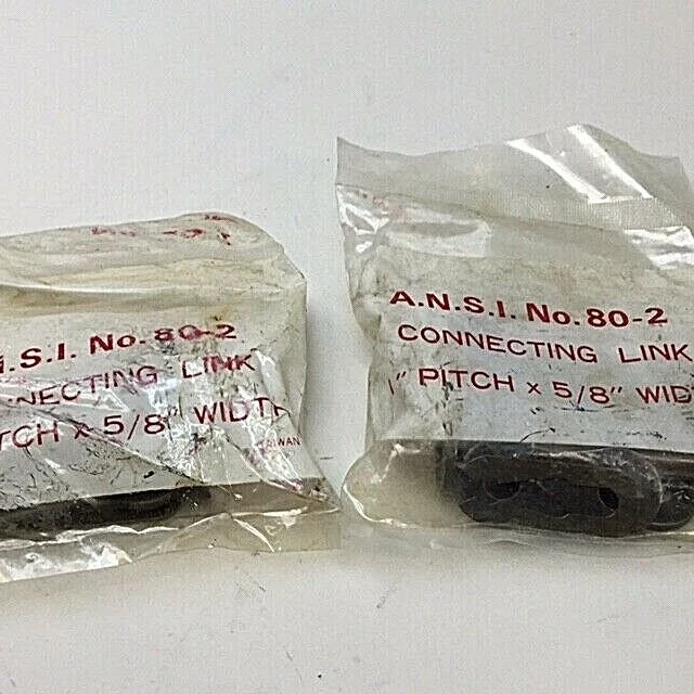 Ansi 80-2 Connecting Link Spring Clip Type 1" Pitch X 5/8" Width (Pack Of 2)