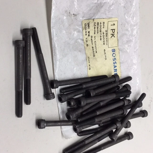 TVS CDC06070-25 Socket Head Cap Screw M6-1.0 X 70mm 12.9 (Pack of 25) Plain