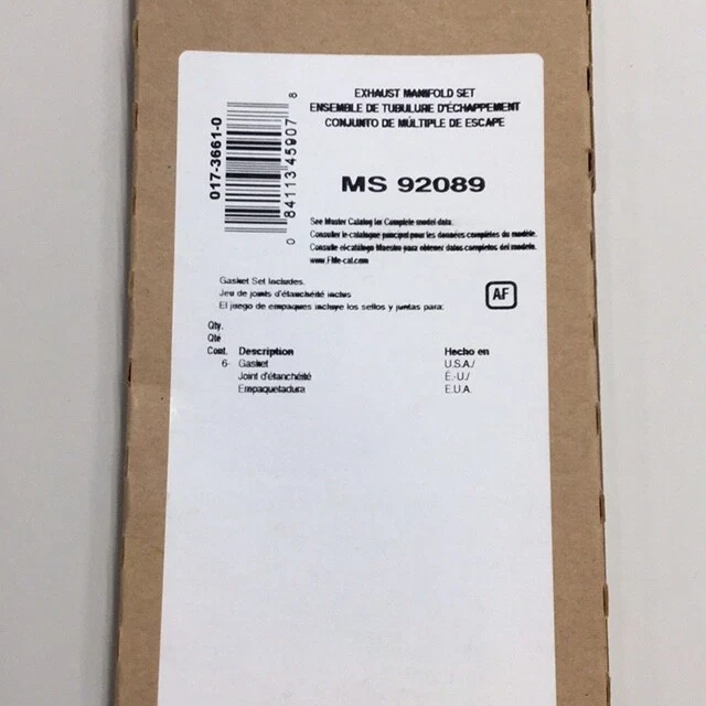 Fel-Pro MS 92089 Exhaust Manifold Gasket Set 017-3661-0