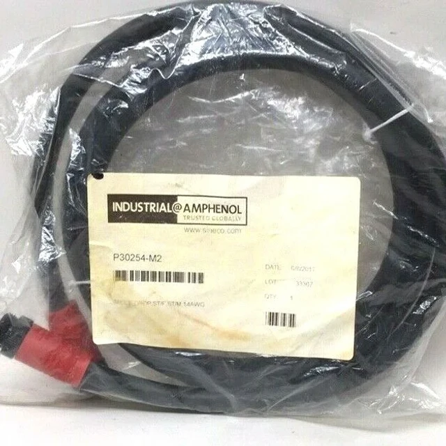 Amphenol Sine Systems P30254-M2 Cable 3 Pole Drop ST/F ST/M 14AWG 2 Meters