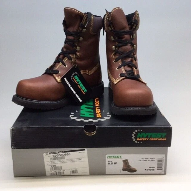 Hytest K04055 Safety Heat Work Boot Mens 8.5W Metatarsal Guard 10" 04055