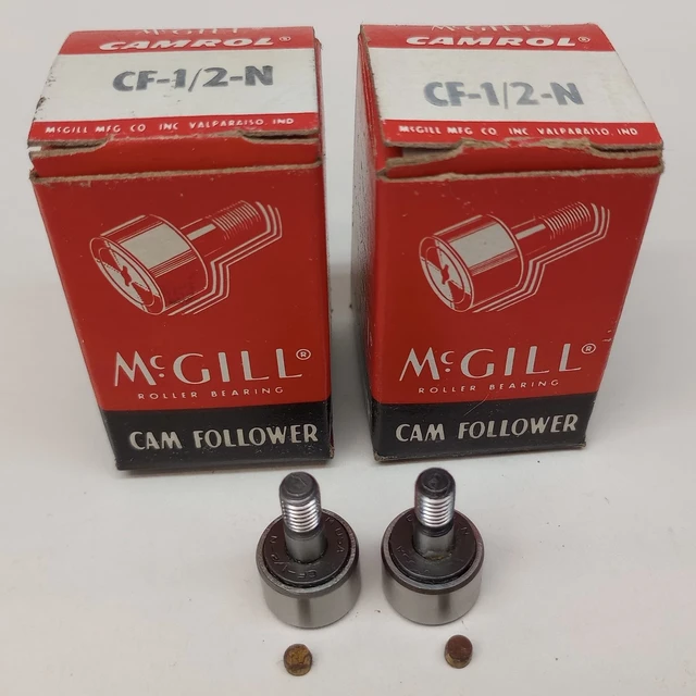 McGill CF-1/2-N Cam Follower 1/2" Roller OD 0.3438 in Roller Width (Pack of 2)