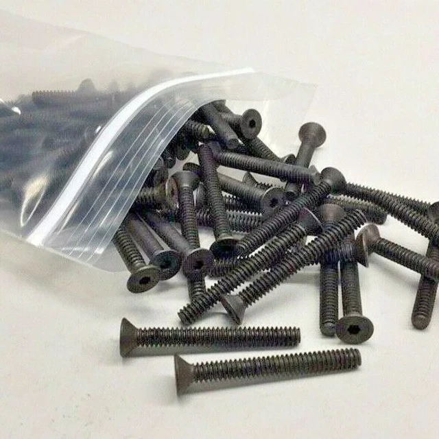 Cap Screw JCA66040-65 Flat Socket 6-32 x 1-1/4" (Pack of 65) Black Plain Finish