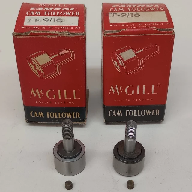 McGill CF-9/16 Cam Following 9/16" Roller OD 3/8" Roller Width (Pack of 2)