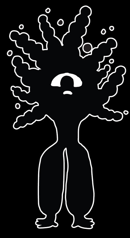 A graphic creature inspired by the Japanese koji mould