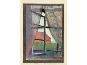 Paul Klee : vue d'une fenêtre, gouache sur carton, collection privée