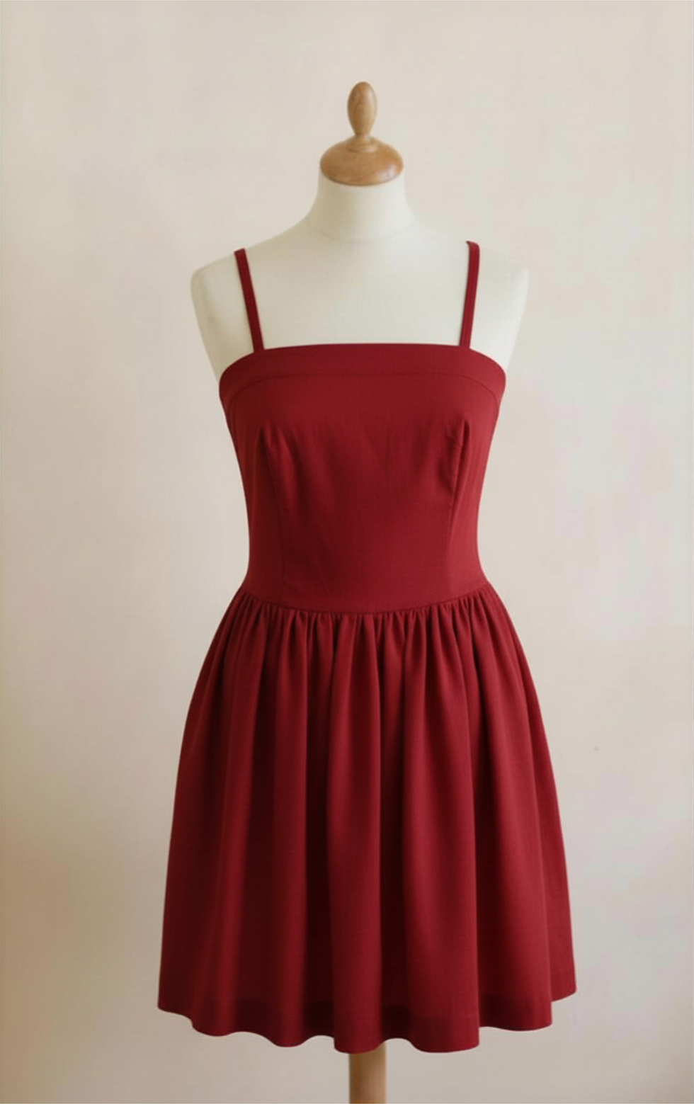 robe amandine du créateur de mode français zawann artisan couturier en occitanie, en lin viscose rouge