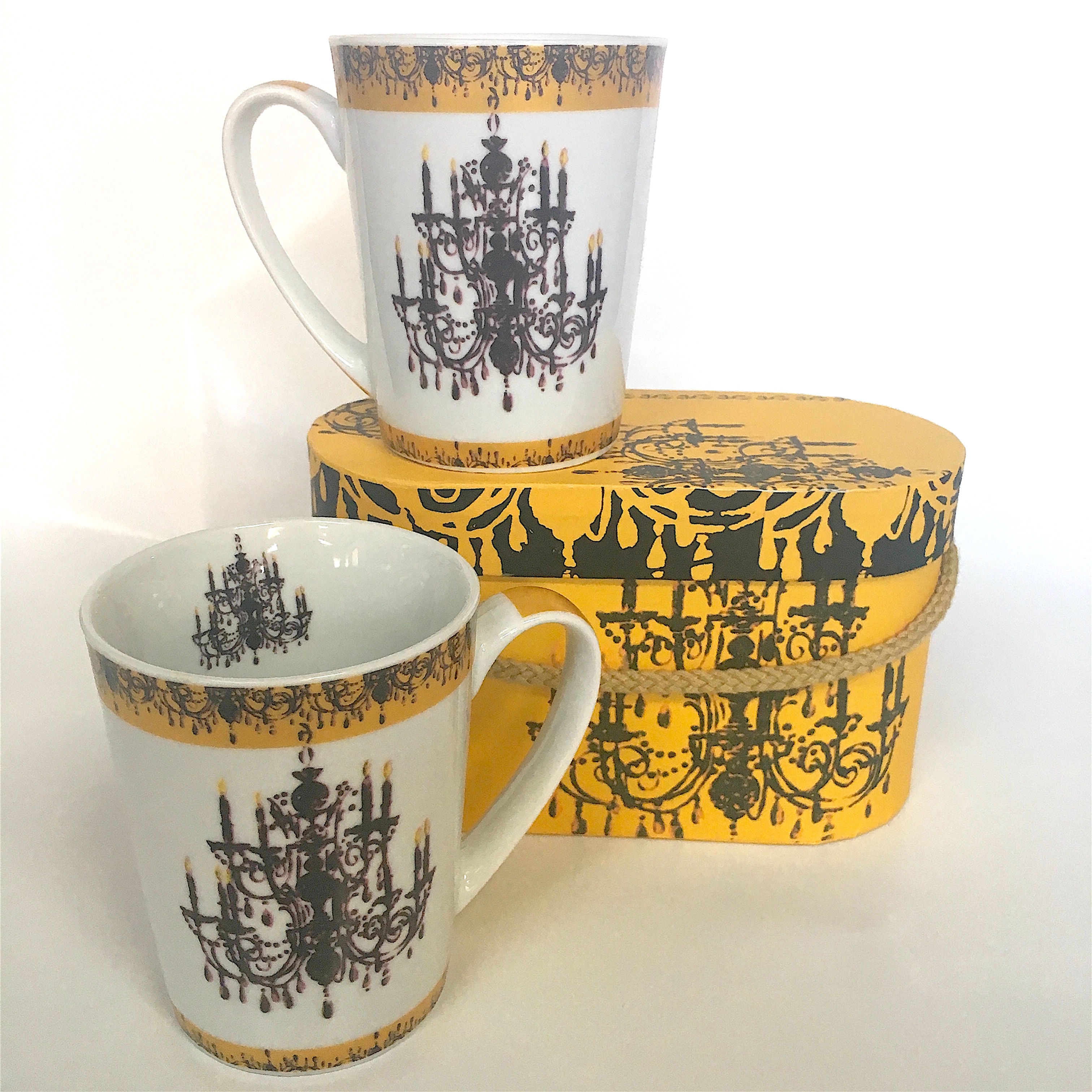 Coffee/Tea Mugs, Chandelier Gold (set of 2)
