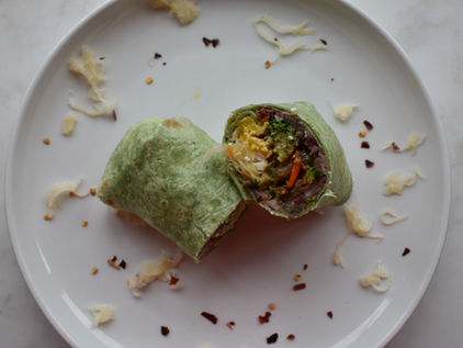 Hearty, Tangy Sauteed Veggie Burritos
