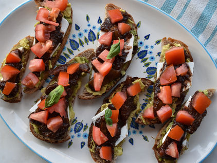 Fig & Ricotta Salata Bruschetta with Avocado