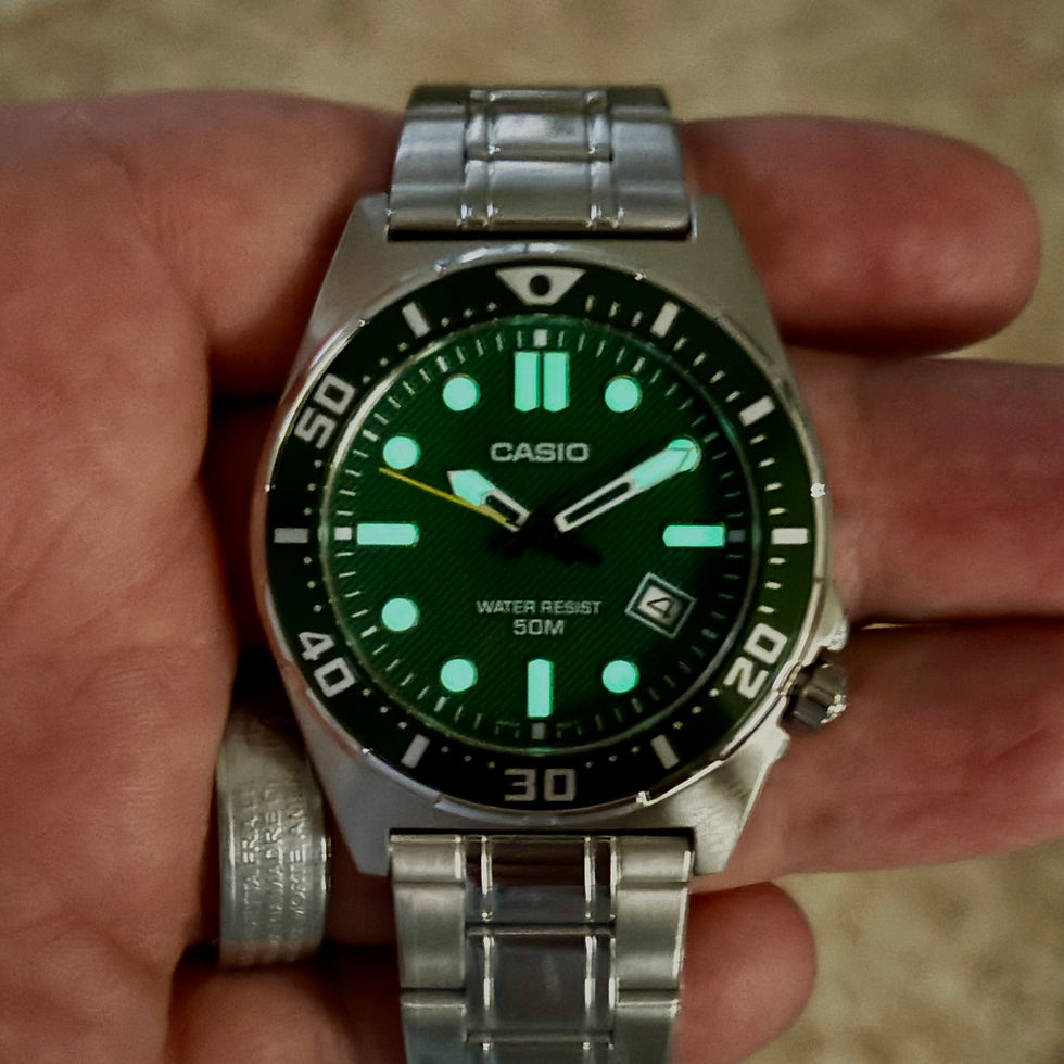 Orologio Casio con datario, indici sfere luminose al buio Mod. MTD-135D