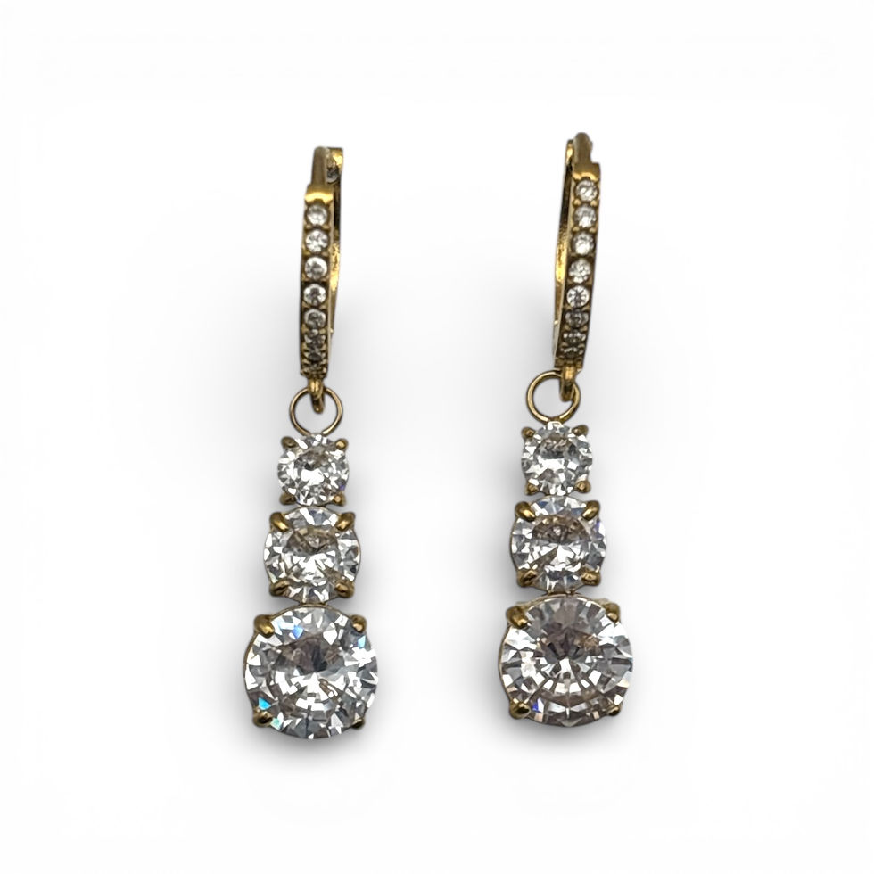 Miniatura: Orecchini Trilogy in Acciaio e Cristalli