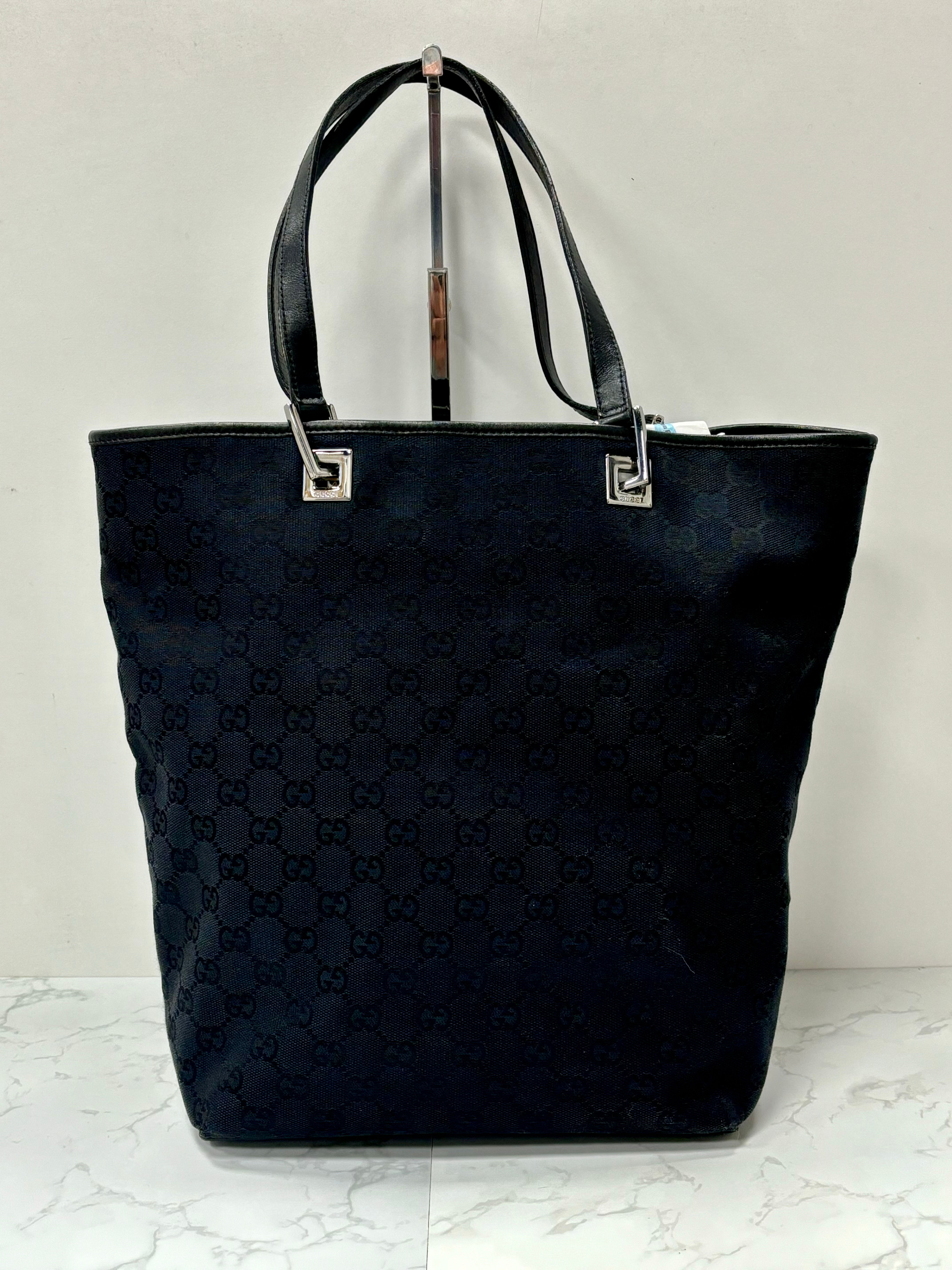 Borsa tote Gucci vintage in tela monogram GG Nero