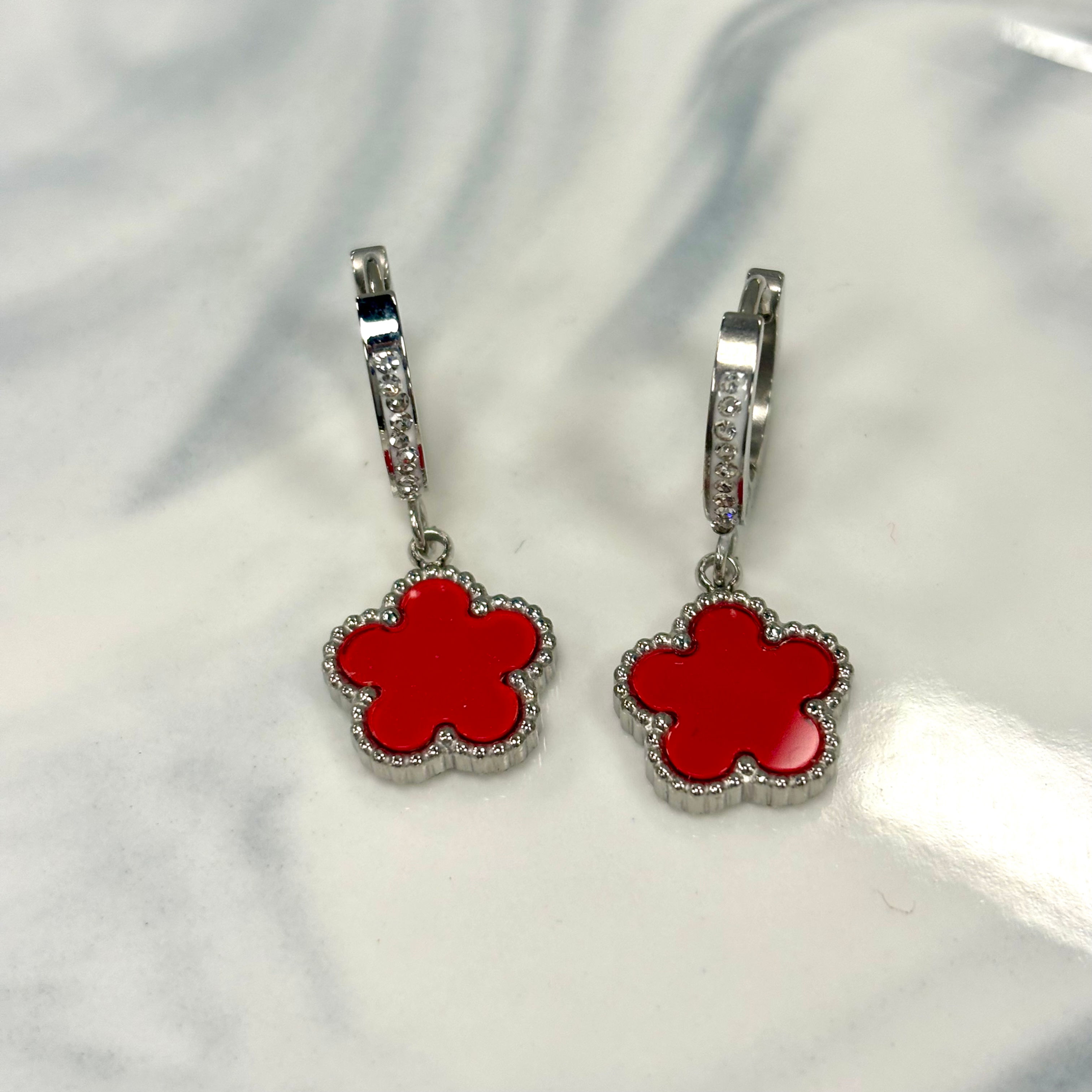 Orecchini Flowers cerchietto con zirconi