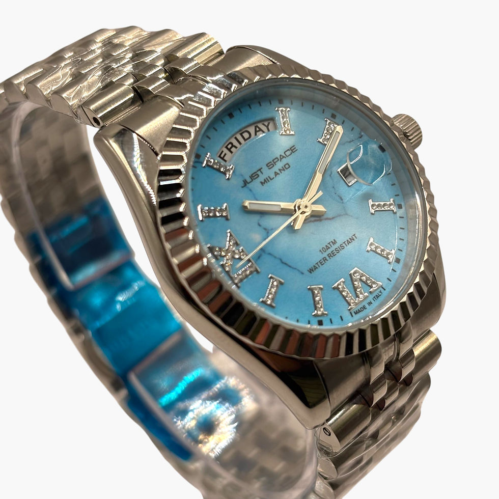 Miniatura: Just Space Orologio analogico in acciaio con datario e giorno