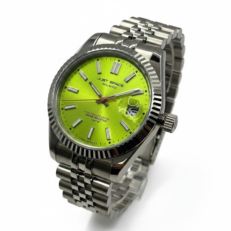 Miniatura: Just Space Orologio analogico in acciaio con quadrante con datario