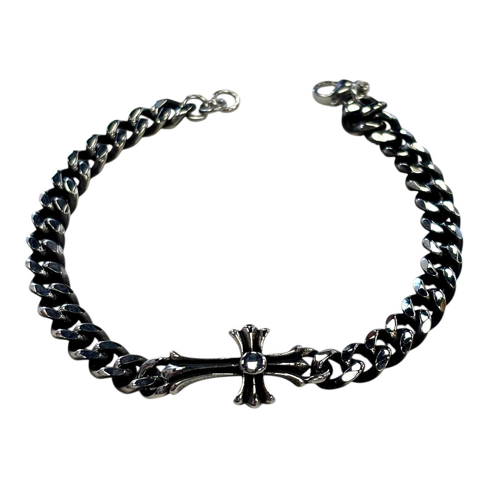 Bracciale a Catena in Acciaio con Croce Celtica