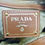 Miniatura: Borsa Prada Vintage in tela beige e pelle marrone