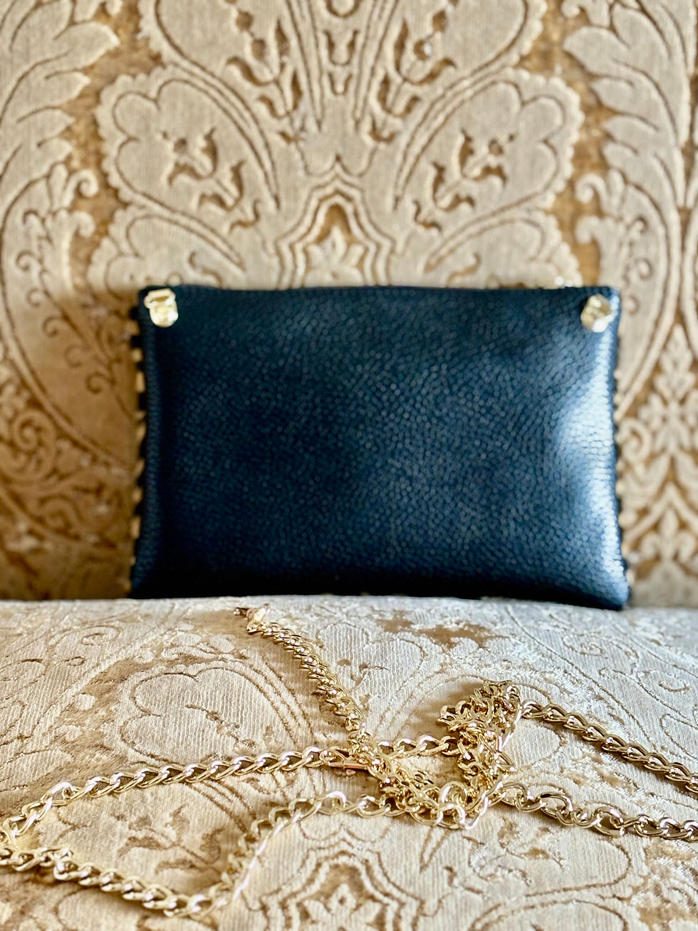 Miniatura: Pochette in cavallino maculato e vera pelle Made in Italy