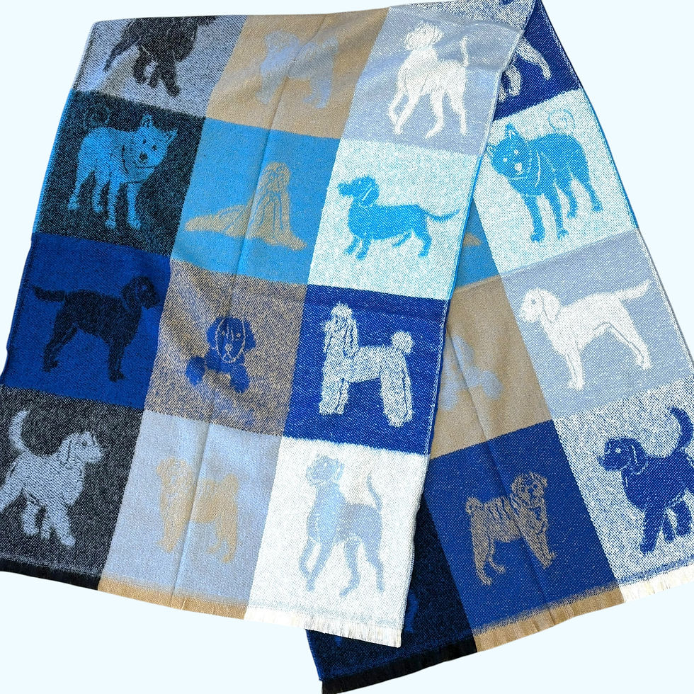 Morbida Sciarpona con Razze di Cani