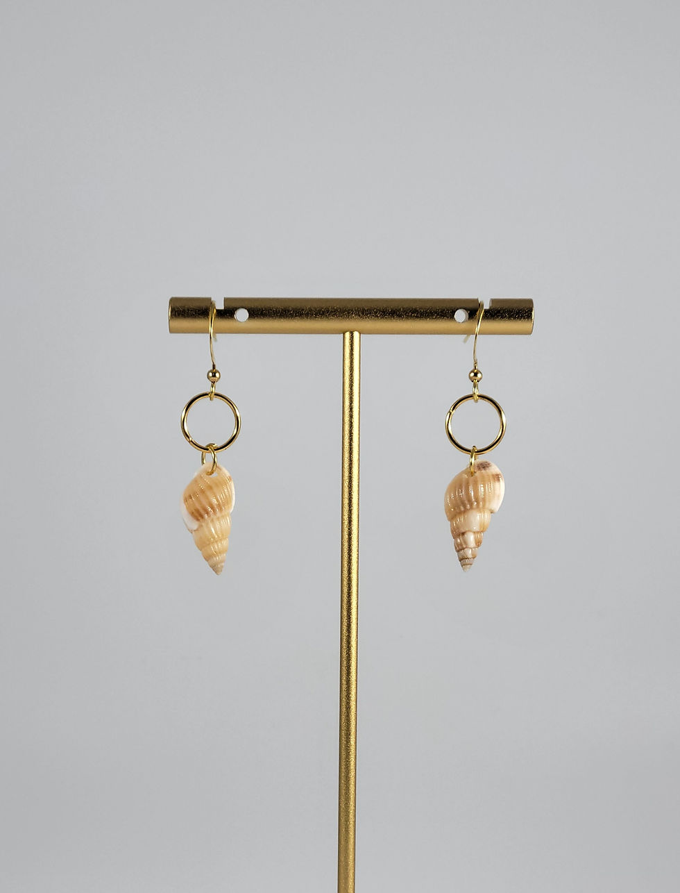 Miniature : Boucles d'oreilles anneaux et coquillages - Acier inoxydable