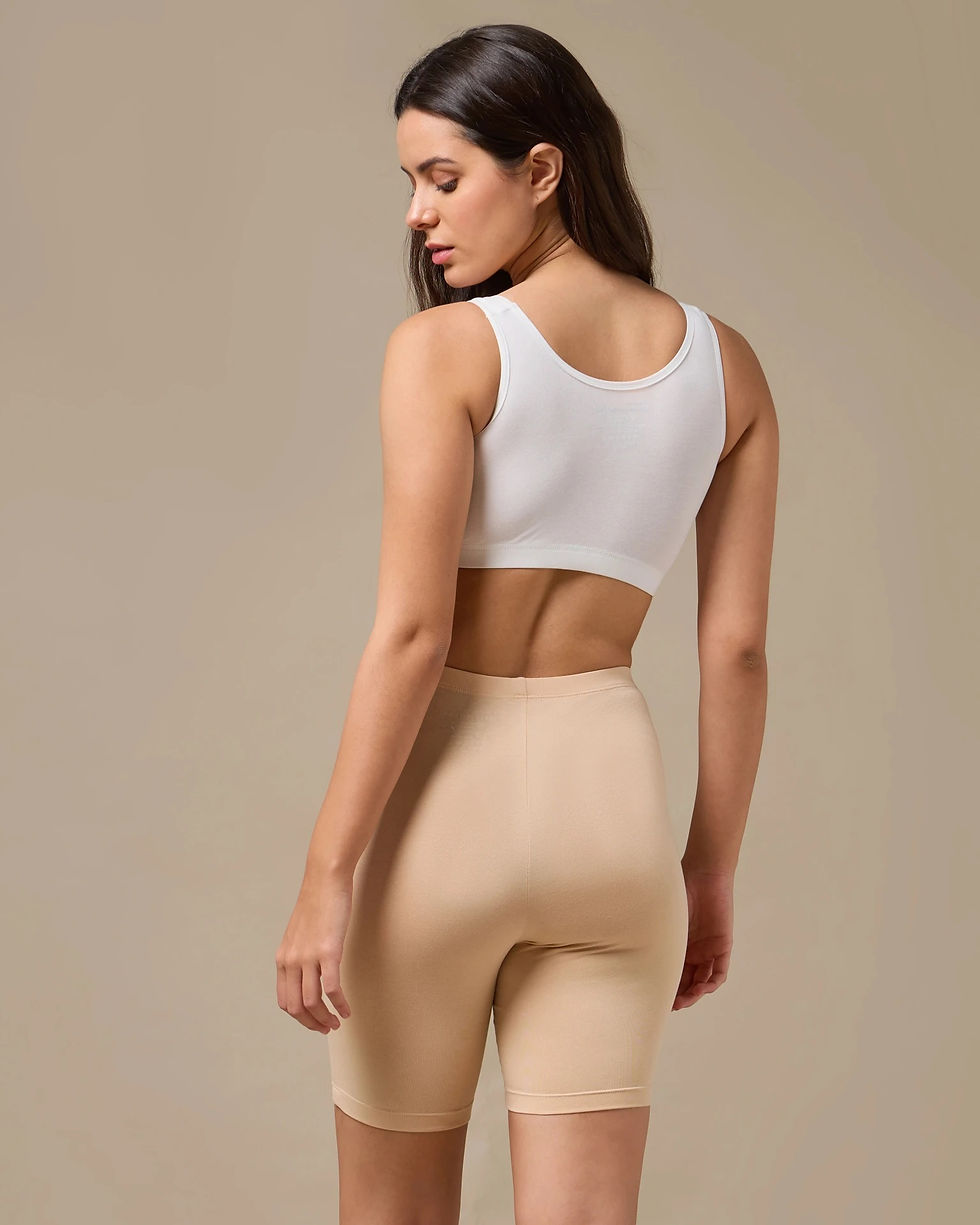 Thumbnail: URBAN ADVENTURE Solid Women and Girls Beige Cycling Shorts ₹310.00
