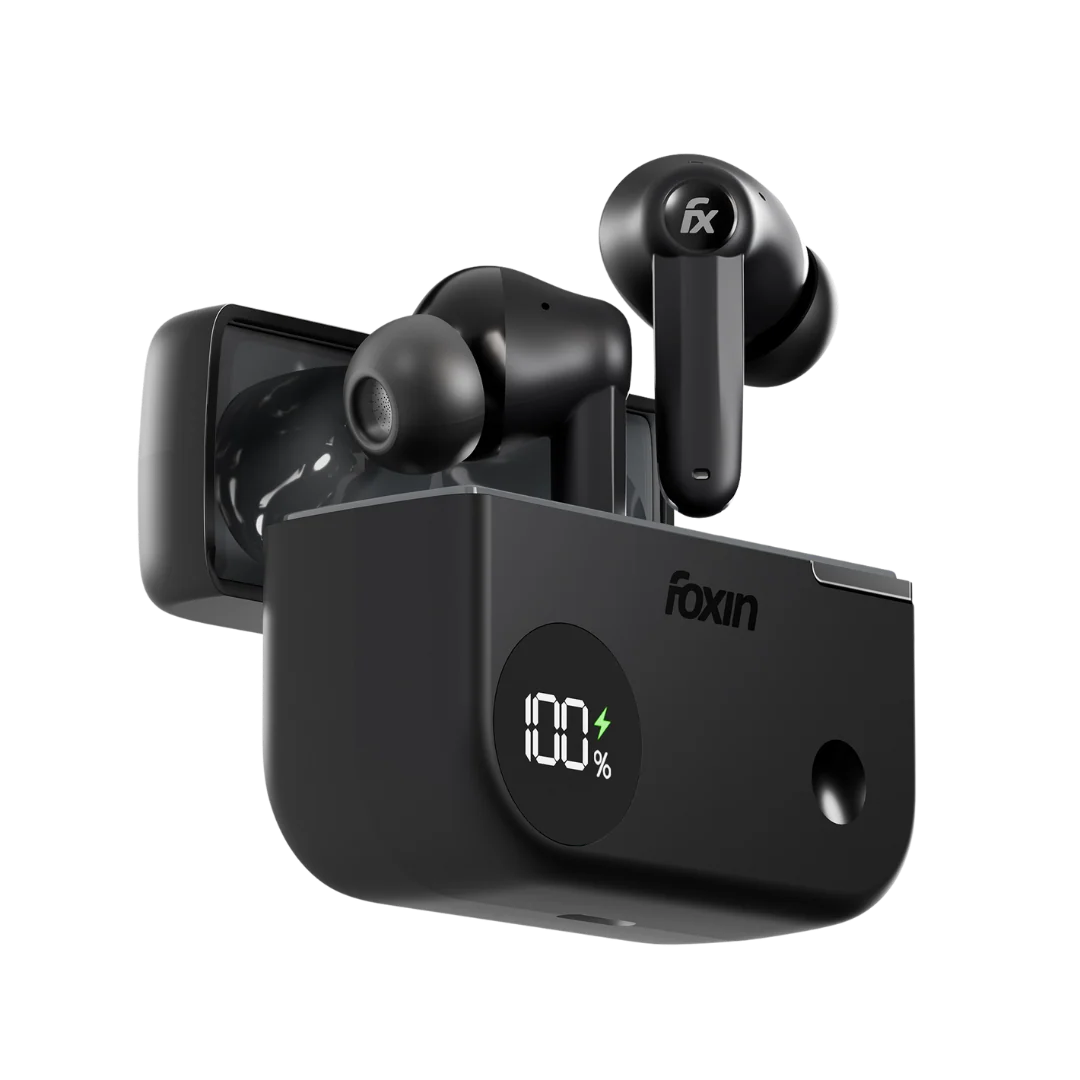 FoxBuds F1 ANC Shadow Black 30dB ANC | 50Hrs Playtime | Quad Mic ENC