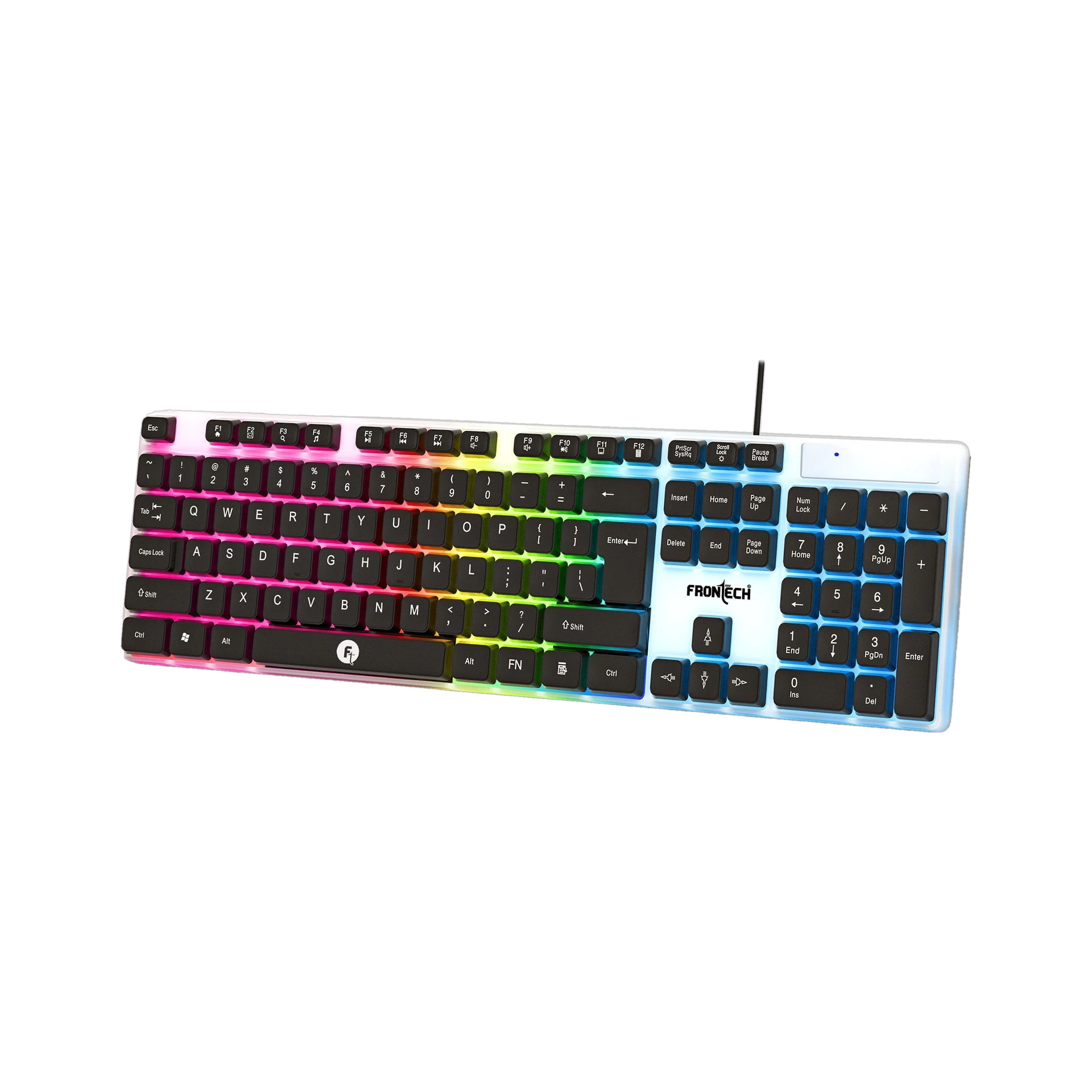 Frontech KB-0042 Wired Keyboard Backlit LED Illumination (White, Black) ₹475