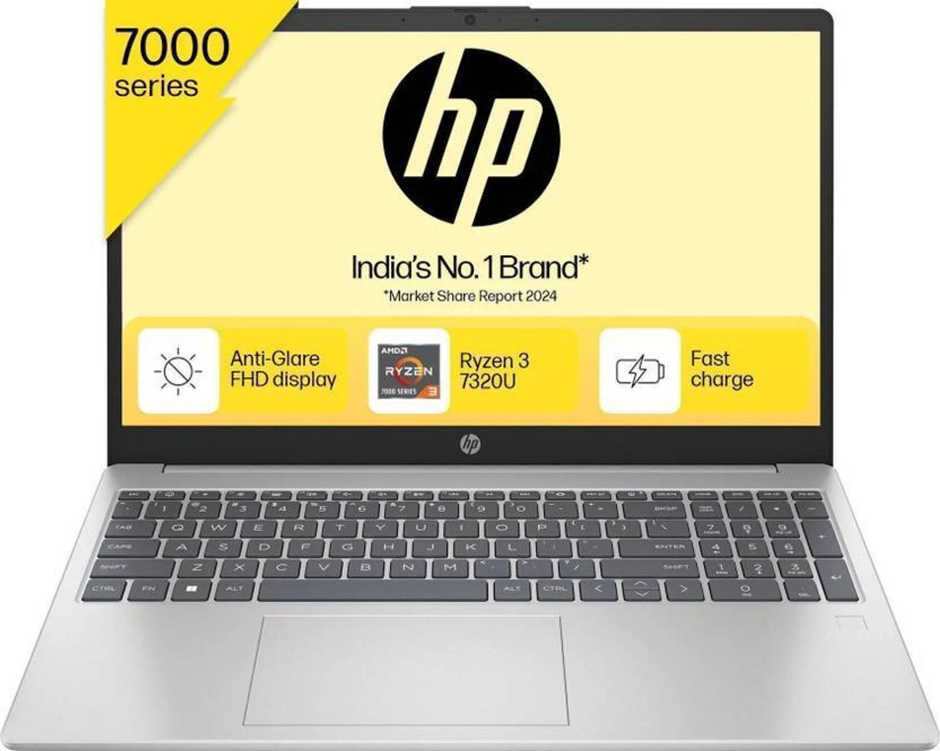 HP 15 (2024) AMD Ryzen 3 Quad Core 7320U - 8 GB/512 GB SSD/Windows 11 Home