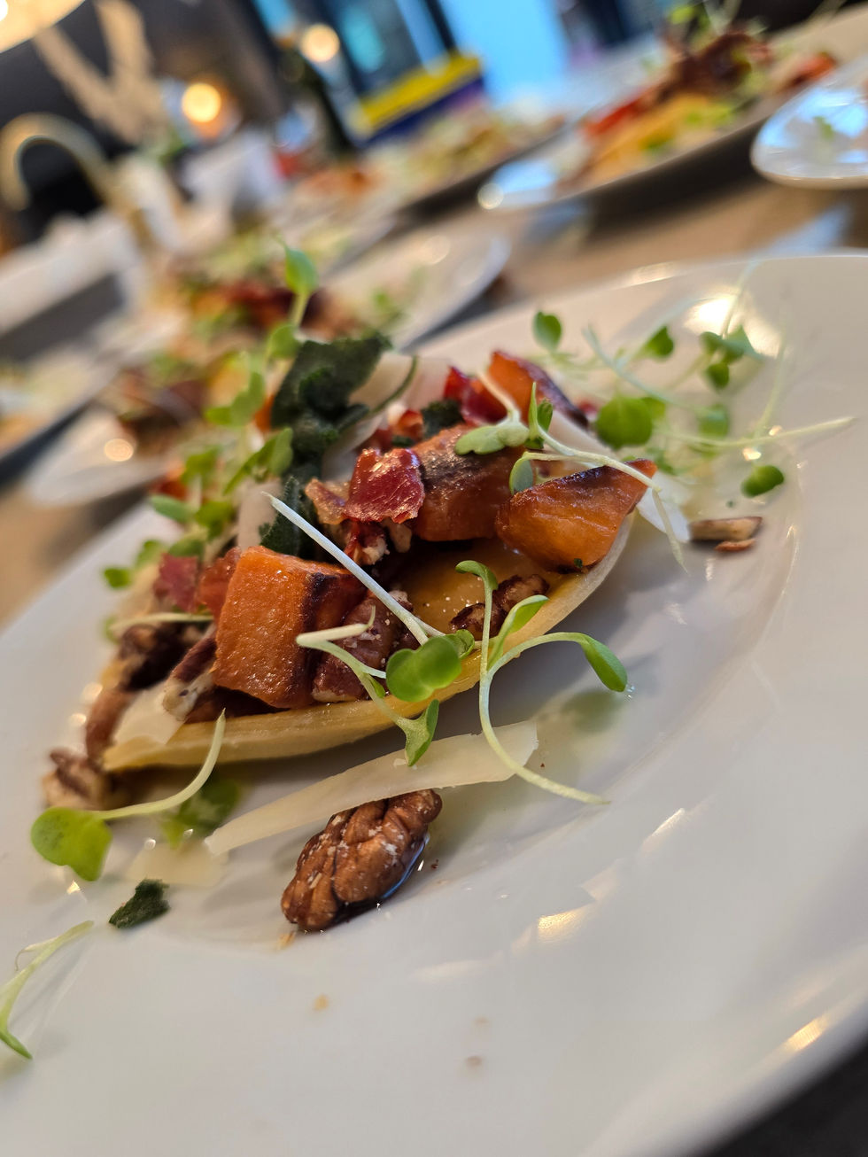 a close up of a plate of food on a table