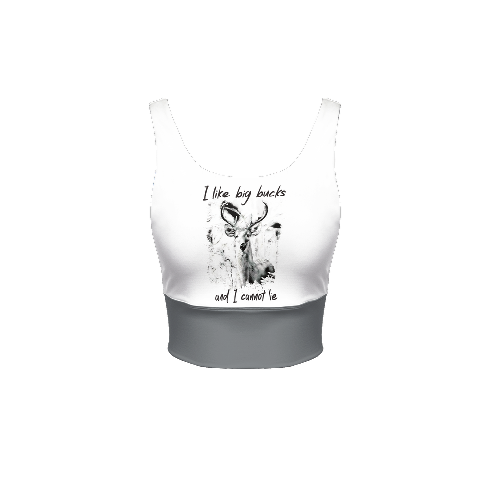 Women’s Longline V-Shape-Back Buck Sports Bra-Butter Soft Texture White