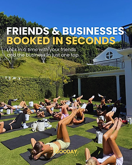 Group of friends having fun at a social event booked with Gooday