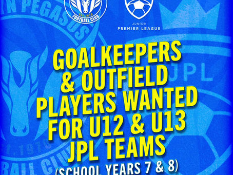 PLAYERS WANTED FOR U12 & U13 JPL TEAM