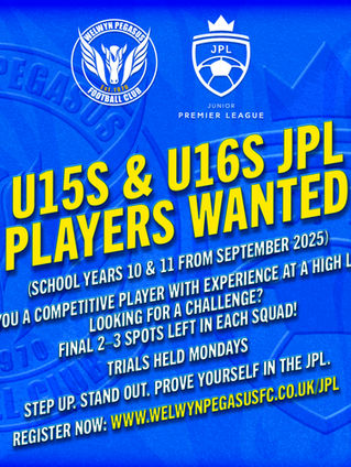 U15 & U16 JPL Players Wanted