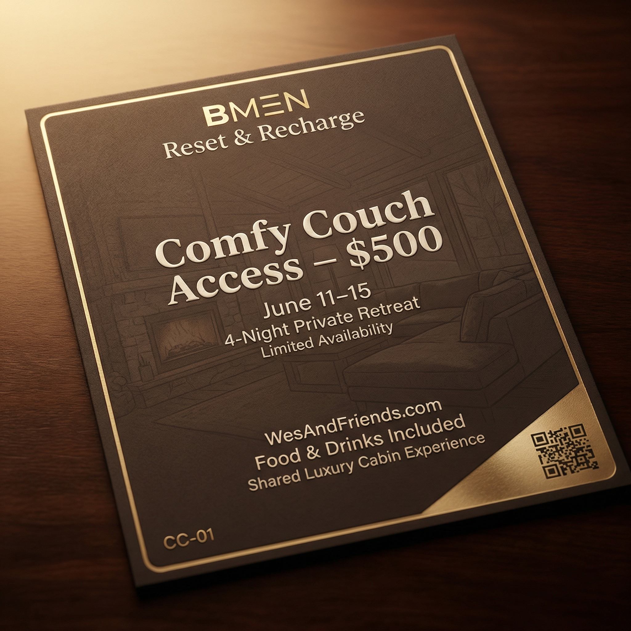 1st Bmen Cabin Retreat (Shared Big Couch 2 People Only)