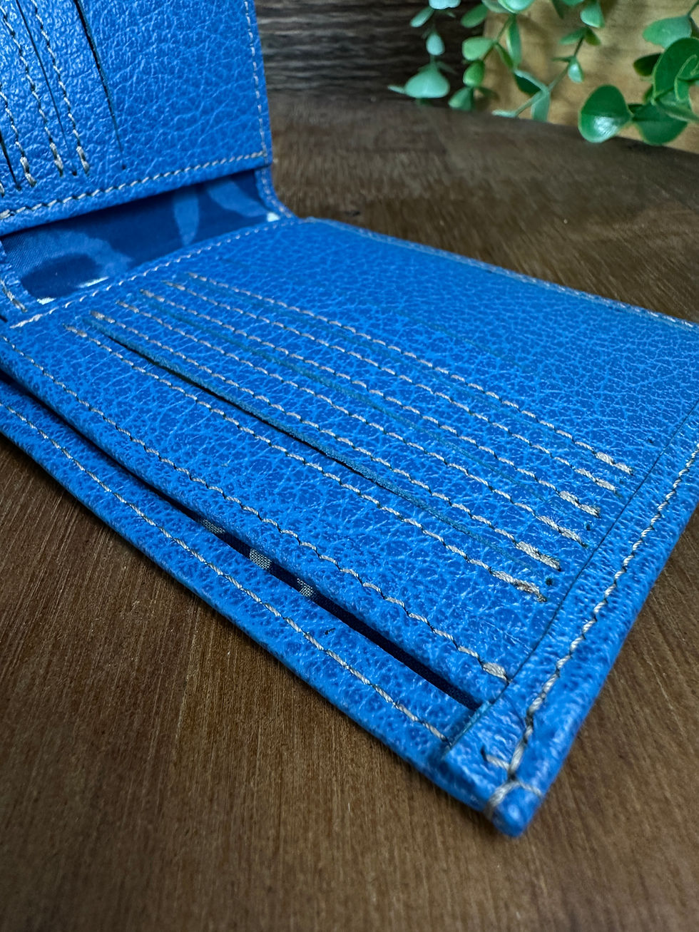 Miniature : Portefeuille cuir artisanal – Modèle Séquoia - bleu