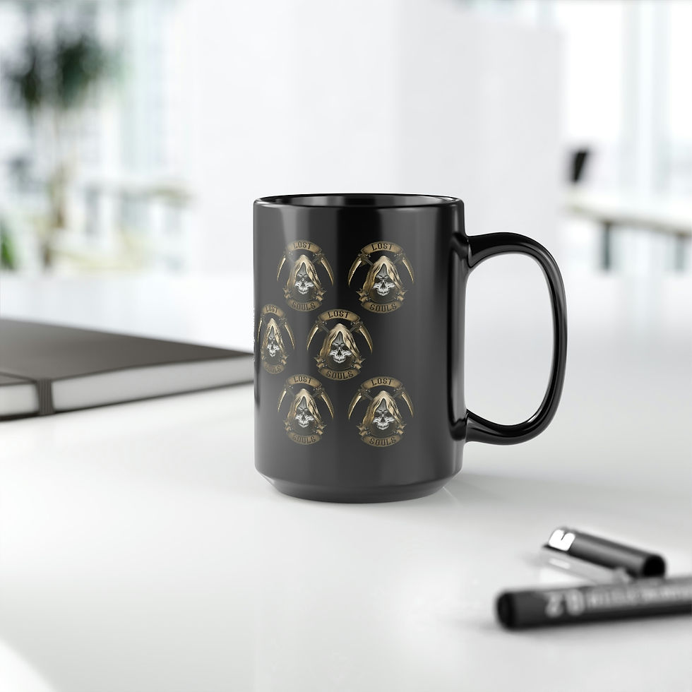 Thumbnail: Multi Lost Souls Logo Black Mug, 15oz